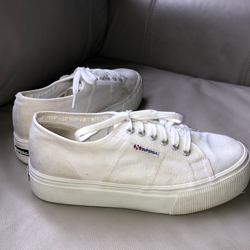 White Platform Superga